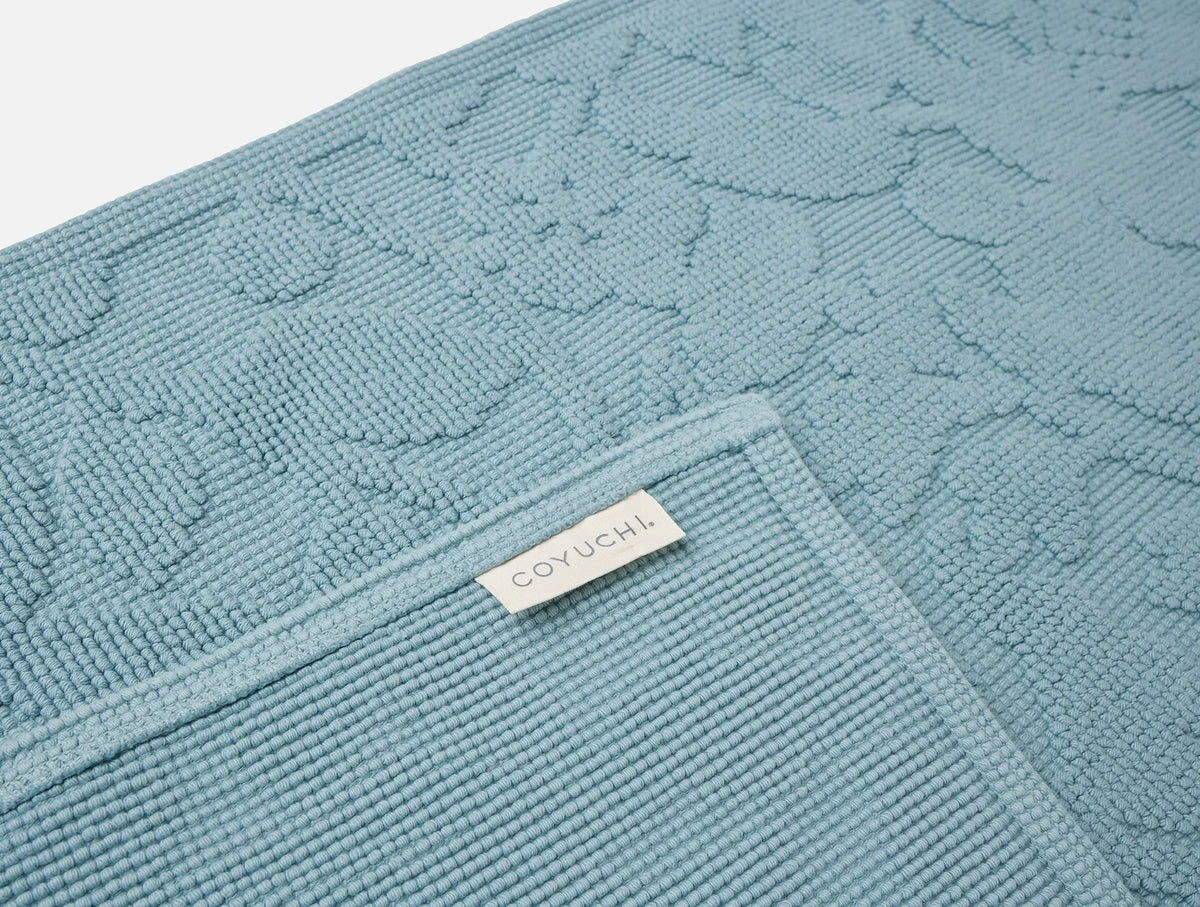 Coyuchi Bath Runner Pacific Blue Wildflower Organic Bath Rug