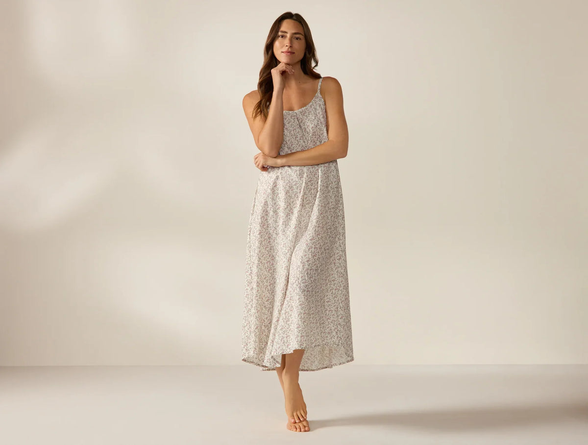 Coyuchi Medium Plum Blossom Primrose Women’s Isla Organic Cotton Night Dress