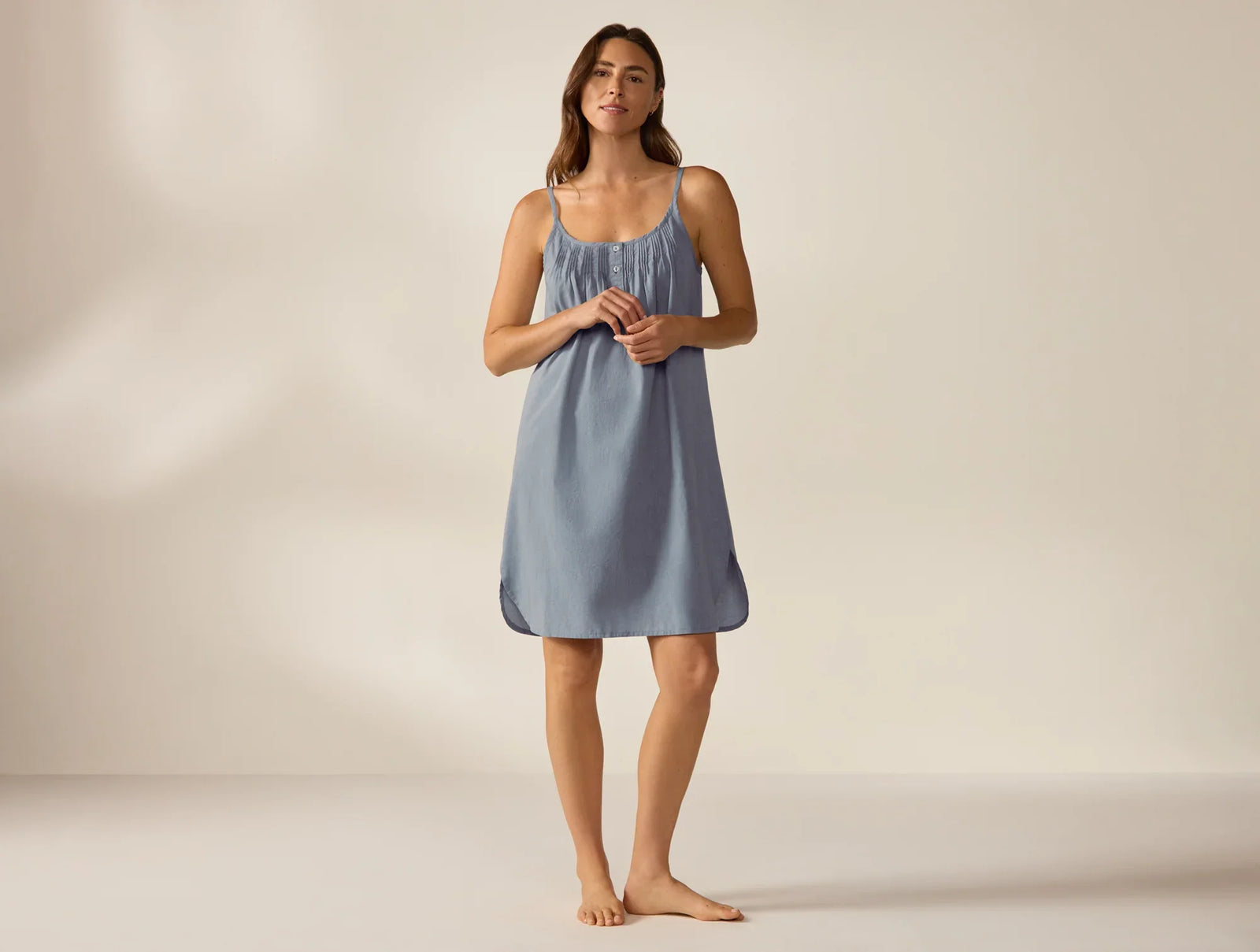 Coyuchi Small Indigo Chambray Women's Isla Organic Cotton Nightgown