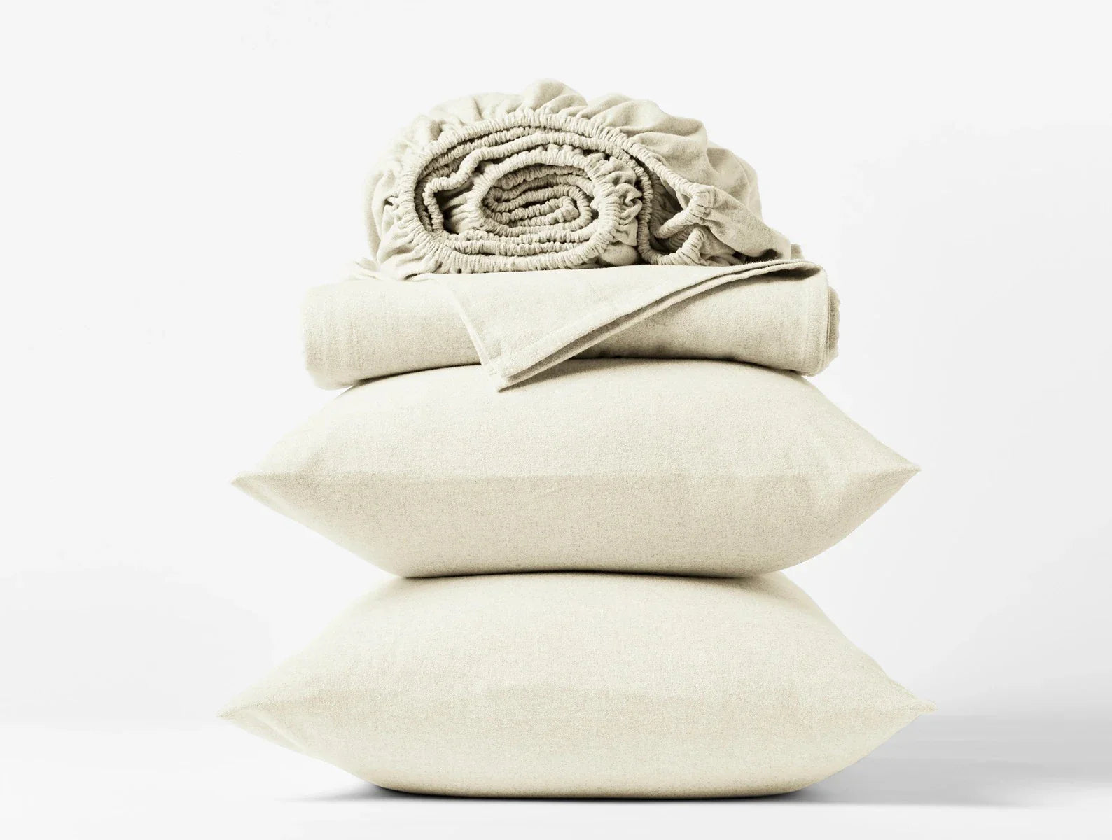 Coyuchi Undyed Cloud Brushed Organic Flannel Sheet Set