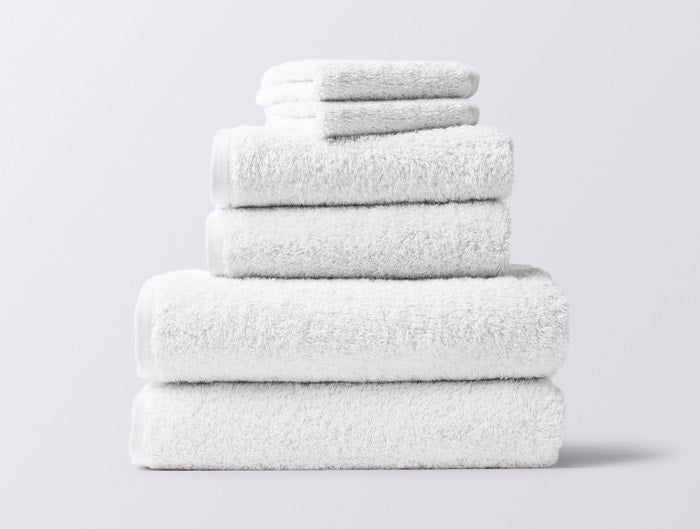 Coyuchi 6 pc Towel Set Alpine White Cloud Loom Organic Towels & Bath Mat