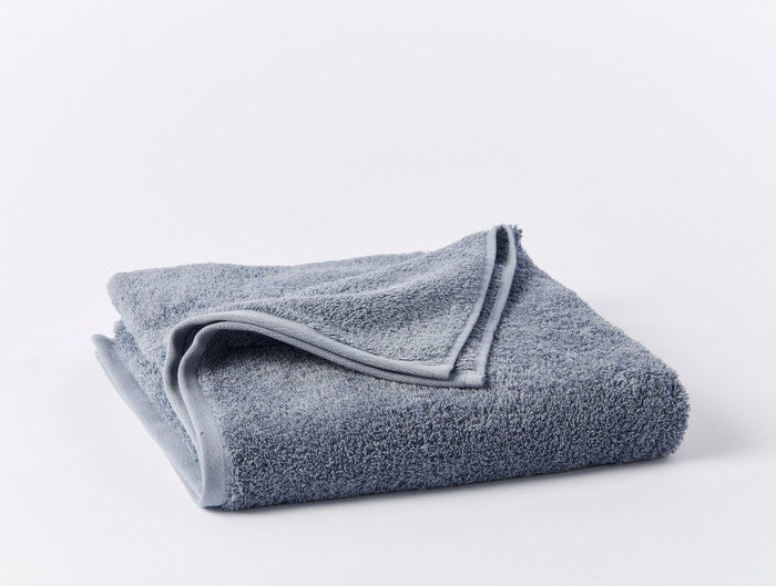 Coyuchi Steel Blue Cloud Loom Organic Towels &amp; Bath Mat