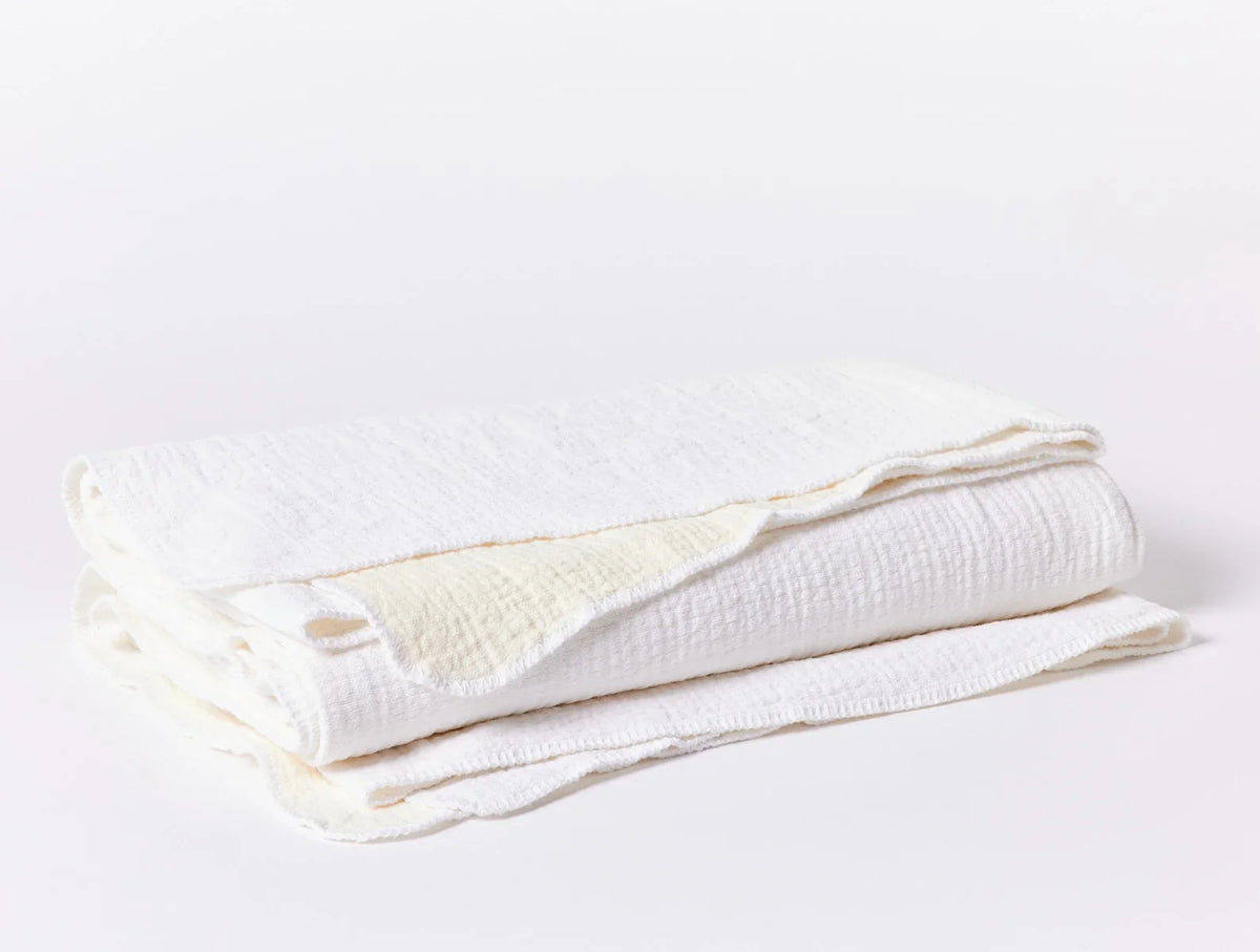 Coyuchi Alpine White Cozy Cotton Organic Blanket