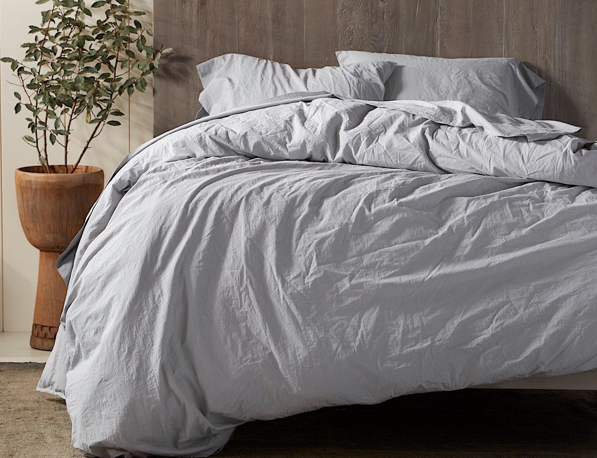 Coyuchi Organic Crinkled Percale Duvet Cover