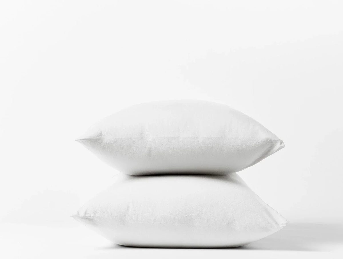 Coyuchi King Pillowcase Set Alpine White Organic Crinkled Percale Sheet Set