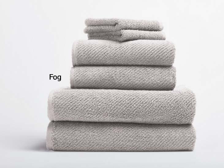 Coyuchi Towel Set - 6 Fog Air Weight Organic Towels &amp; Bath Mats