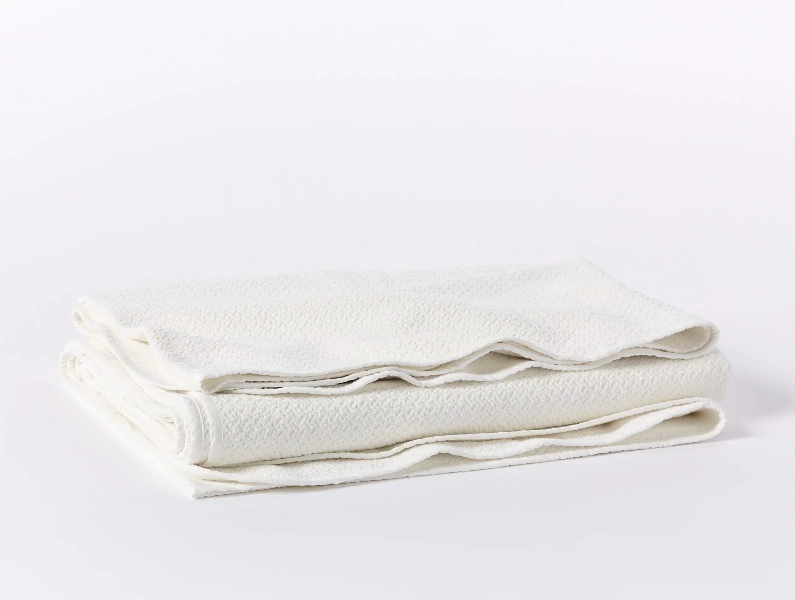 Coyuchi Full Queen White Honeycomb Organic Blanket