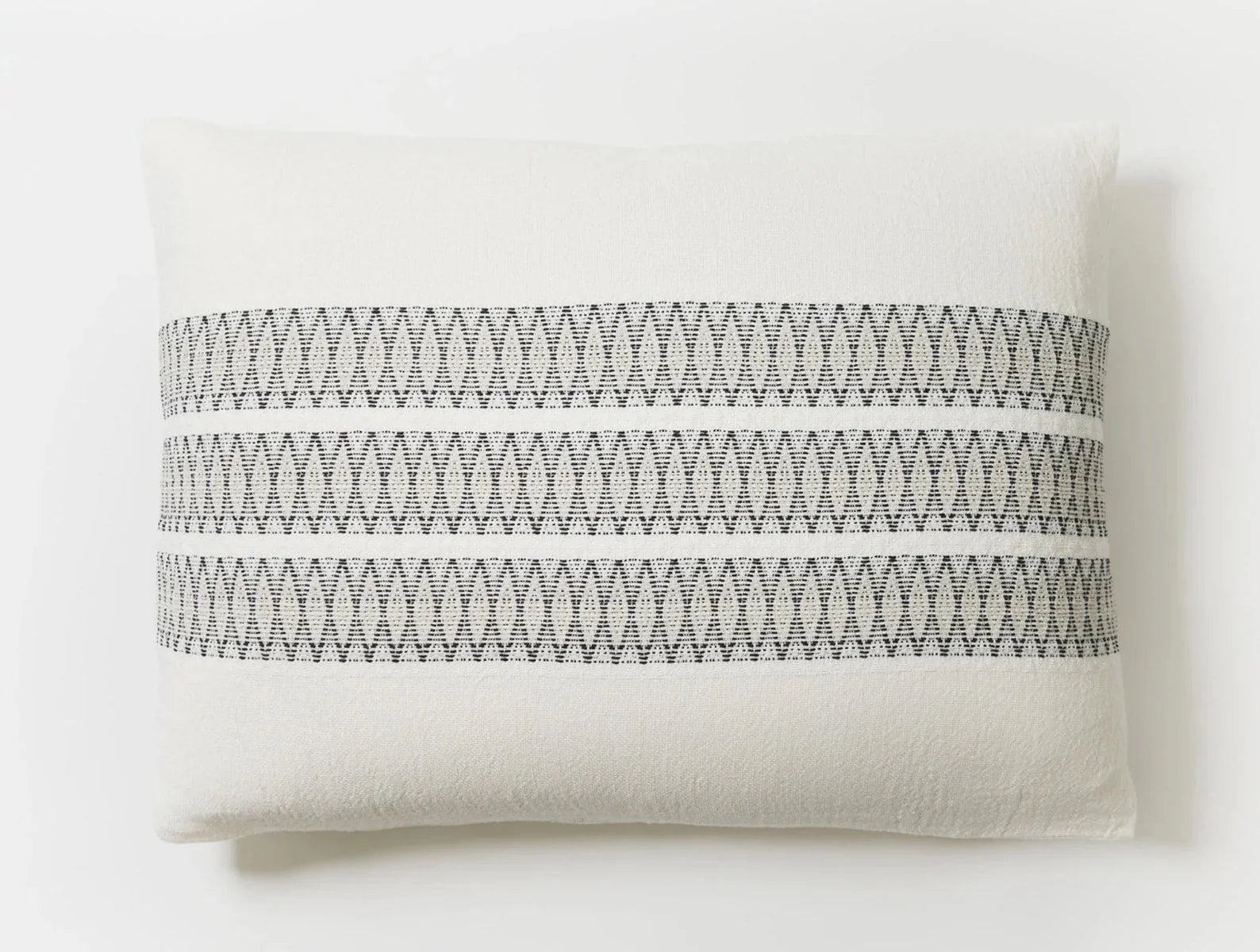 Coyuchi Shams- Standard Soft White w Deep Graphite Lost Coast Organic Duvet Cover