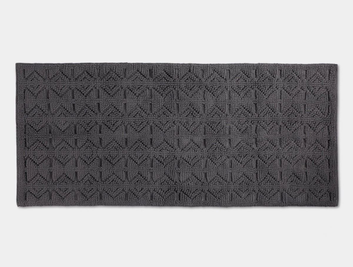 Coyuchi Bath Runner Slate w Pavement Mosaic Canyon Organic Bath Rug