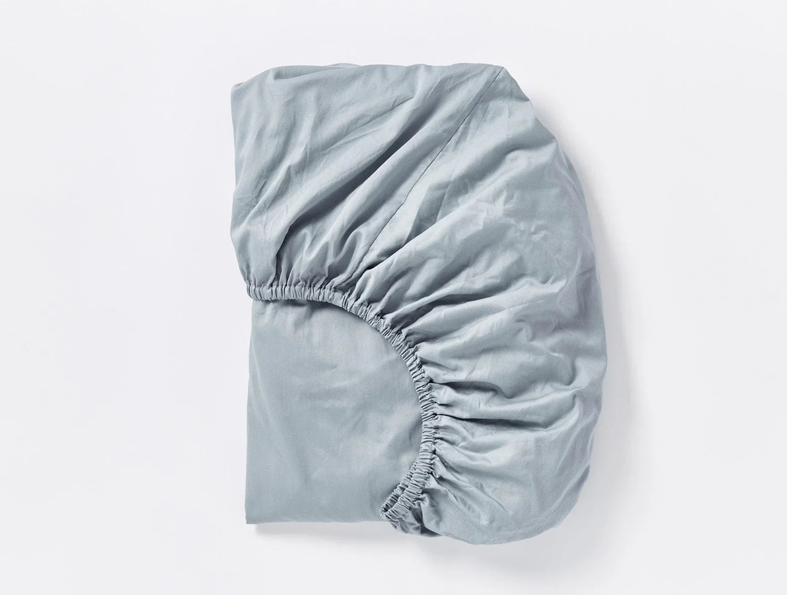 Coyuchi Twin Pale Ocean Cloud Soft Organic Sateen Fitted Sheet