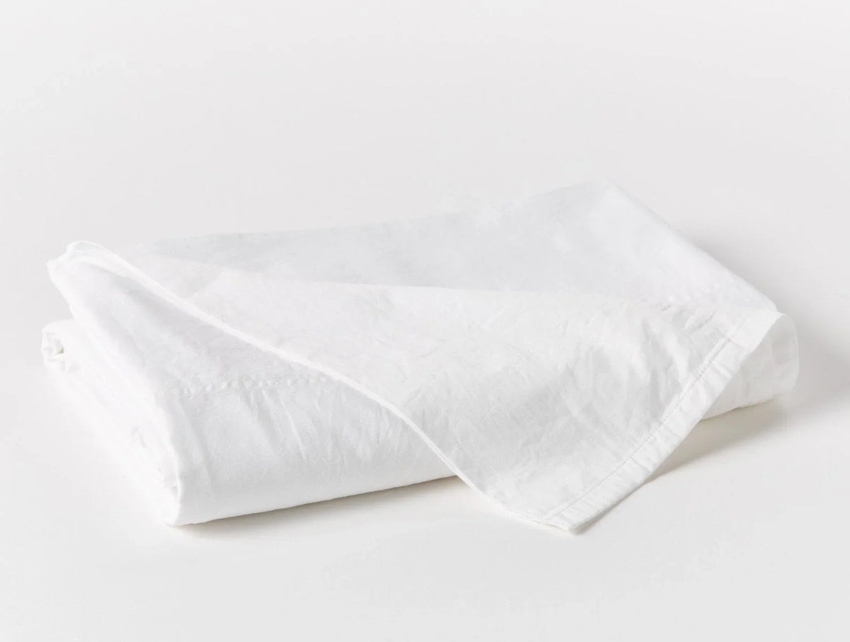 Coyuchi Twin Alpine White Cloud Soft Organic Sateen Flat Sheets