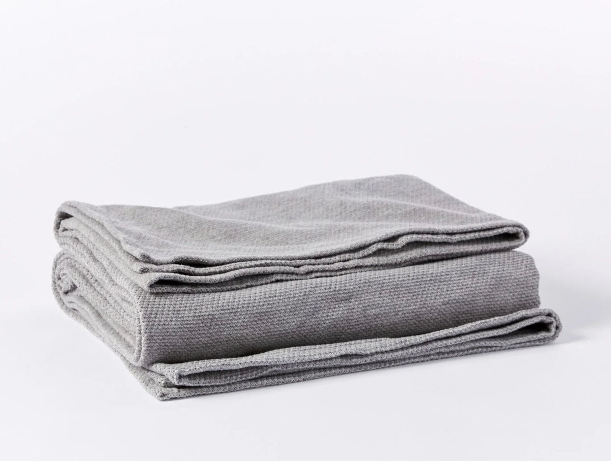 Coyuchi Throw Gray Sequoia Washable Organic Cotton &amp; Wool Blanket